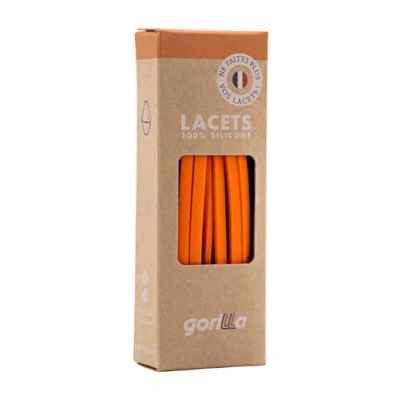 Image de Gorilla Lacets Elastiques Adultes et Enfants Plats Fins Gagnez du Temps, Adieu les Nœuds Bonjour le Confort Autobloquants Ultra Résistants 110 cm x 4,5 mm