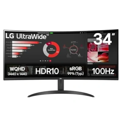 Image de LG 34WR50QK B écran plat de PC 86,4 cm (34 ) 3440 x 1440 pixels Wide Quad HD Noir Neuf