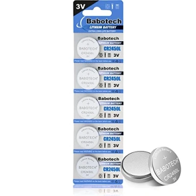Image de Lot de 5 piles CR2450L pour OOONO 3 V Anti fuite et avec longue durée vie Compatible les bouton CR2450, 2450, 2450