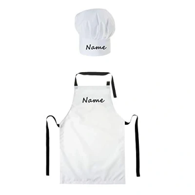 Image de Ferocity Personnalisé de Cuisinier Chapeau Avec un nom pour Enfants Texte Cuisine Ajustable Toque blanc [099]