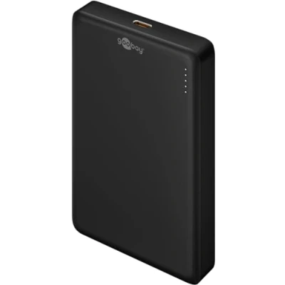 Image de goobay Batterie Externe sans Fil magnétique 10 000 mAh, Petit Chargeur Portable, Charge Apple iPhone, Samsung etc., Powerbank magnétique, idéale pour Charger et téléphoner simultanément, Noir, 70183