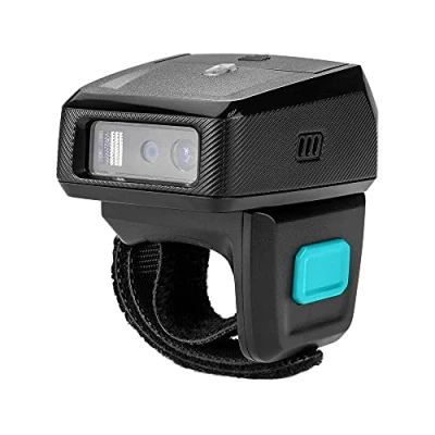 Image de NETUM Mini Lecteur de Codes Barres à Anneau sans Fil Bluetooth 2D, Portable avec Base Chargement et mémoire intégrée, Balayage Automatique continu RS9000