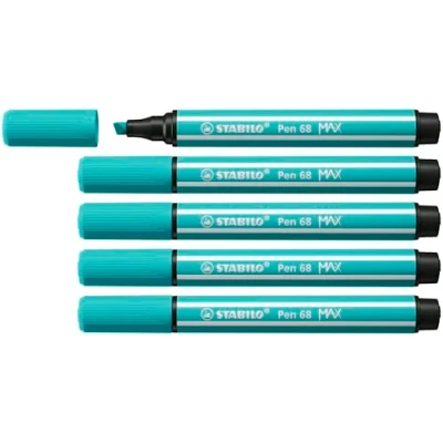 Image de Feutre dessin STABILO Pen 68 MAX ARTY Lot x 5 Feutres Coloriage Pointe Large vert de glace