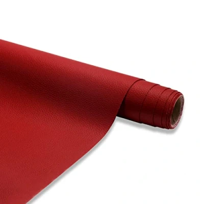 Image de Patch de Réparation Cuir 150 x 40 cm Rouleau Adhesif PU pour Canapés, Sacs à Main, Vestes, Sièges Voiture, Meubles en et rénovation Rouge