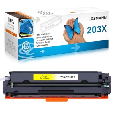Image de LOSMANN 203X Toner Compatible pour HP CF542X 203A CF542A Color Laserjet Pro MFP M281fdw M280nw M281cdw M281fdn, M254dw M254dn M254nw (Jaune)