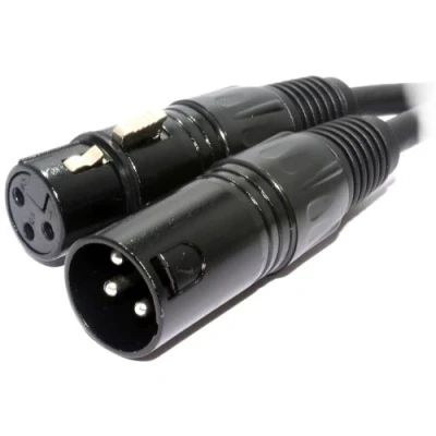 Image de Pulse DMX Spirale Blindé Isolé 3 Broches Mâle vers Femelle câble 1 m [1 mètre/1m]