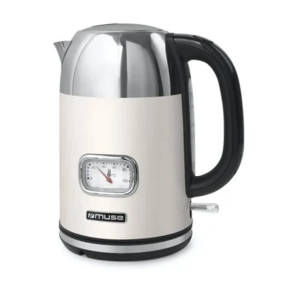 Image de Bouilloire MUSE 1.7 L 2200W sans fil base pivotante 360 crème/inox MS020SC
