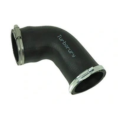 Image de Durite de refroidisseur intermédiaire TURBORURY, compatible avec AUDI A4 B6 1.9 TDI 8E0145837F, substitut haute qualité, renforcé Kevlar, NBR CR, testé