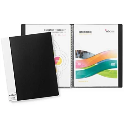 Image de Durable 242101 Duralook Reliure Protège Documents à Pochettes Soudées 10 Pochettes/20 Vues avec Couverture Coloris Noir Lot de 5