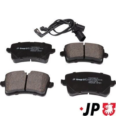 Image de JP GROUP 1163708510 Jeu de plaquettes frein Essieu arrière contact signal d&#039;usure inclus AUDI: A6 C7 Avant, A7 Sportback, Berline