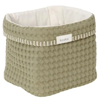 Image de Koeka Petit Panier De Rangement Pour Chambre Bébé Organiseur Du Commode À Langer Antwerp Tissu Coton Vert Tu