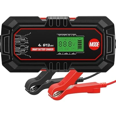 Image de 4A Car Battery Charger, 6V/12V Fully Automatic Automotive Charger with Temperature Compensation, Maintainer Reconditioning Mode and AGM Option