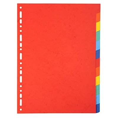 Image de Exacompta Réf. 2012E Intercalaires en carte coloris vifs recyclée 220g/m2 avec 12 onglets neutres Format à classer A4 Dimensions 22,5 x 29,7 cm