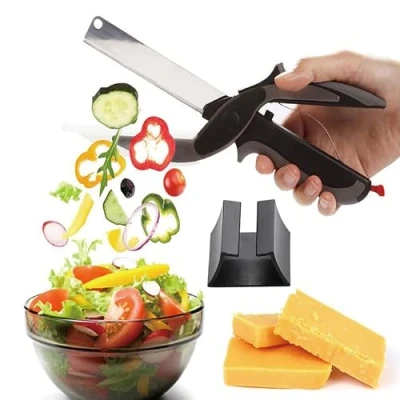 Image de 2 en 1 Chopper Cutter &amp; Multifonction Cuisine Aliments Ciseaux Remplacez Vos Couteaux de et Planche à Découper, Ciseaux, Couteau pour légumes Viande