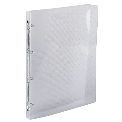 Image de Exacompta Réf. 51194E 1 Classeur souple en PP Crystal 4 anneaux ronds diamètre 15 mm Dos 20 Dimensions extérieures : 32 x 25 cm Format à classer A4 Coloris cristal