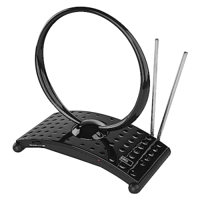 Image de EMOS antenne d&#039;intérieur Design J0701, numérique Active pour réception Full HD DVB T/T2, Dab, avec Filtre LTE/5G intégré et amplificateur de Signal, Signal 0 25 km