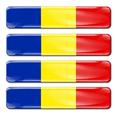 Image de Biomar Labs® 4 x 3D Flexibles Autocollant Stickers National Drapeaux La Roumanie Le Roumain Romania F 18