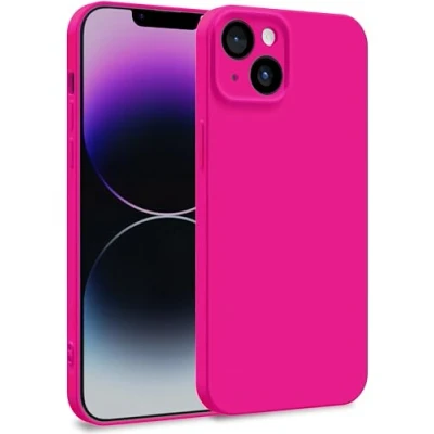 Image de MyGadget Coque pour iPhone 14 Plus Case Protection Rigide Anti Choc avec Doublure Microfibre Rouge Magenta