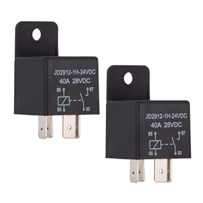 Image de Ehdis Relais Voiture 4 Pin 40 Ampères Spst 24v, Modèle No .: JD2912 1H 24VDC 40A 28VDC, Auto Commutateurs et démarreurs, 2 Pack
