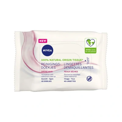 Image de Nivea Essentials Lingettes Démaquillantes 3 en 1 Peaux Sèches et Sensibles