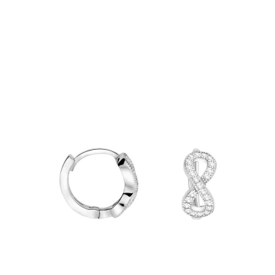 Image de SOFIA MILANI Boucles d&#039;Oreilles pour Femme en Argent 925 avec Pierre de Zircon Créoles Motif Forme d&#039;Infini 20185
