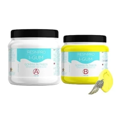 Image de Resin Pro I GUM 1 Kg Caoutchouc silicone en pâte, non toxique, bi composant (1:1), Jaune Pour Moulage d’objets et créations artistiques.