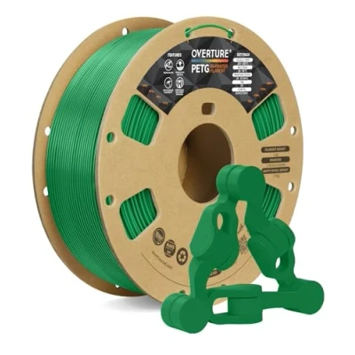 Image de OVERTURE PETG Filament 1.75mm, Bobine de 1kg(2,2lbs), Précision dimensionnelle +/ 0,02 mm (Vert)