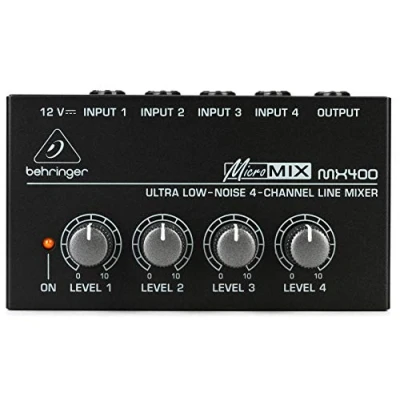 Image de Behringer MX400 Micromix No Noise 4 canaux Mono Line Mixer USB