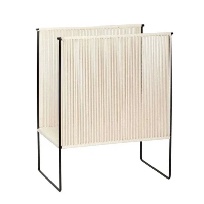 Image de Porte magazine HÜBSCH String, coton, blanc crème/noir