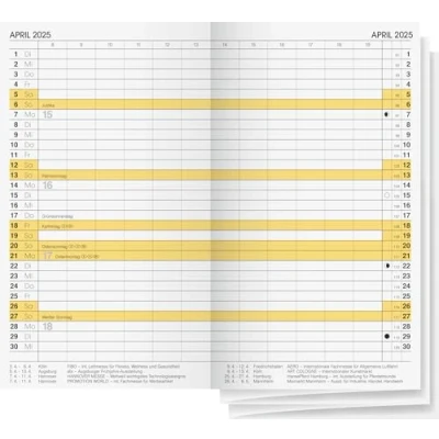 Image de BRUNNEN Calendrier mensuel de rechange, modèle 746 (2025), 2 pages = 1 mois, format A6