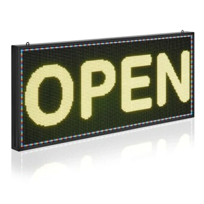 Image de VEVOR Enseigne Lumineuse LED Programmable 99x41,2 cm, Panneau d’Affichage Numérique Couleur Pleine P6, GIF à Motifs de Texte Personnalisés, Commande Bluetooth, Information Publicitaire Publicité