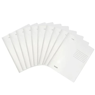 Image de Falken Lot de 10 chemises pliées prêtes à l&#039;emploi en carton recyclé Format A4 Reliure commerciale et administrative Blanc Blauer Engel