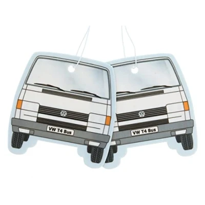 Image de BRISA VW Collection Distributeur de parfum rafraîchissant en forme d&#039;arbre à motif Volkswagen T4 Bus (Pina Colada/Blanc/Ensemble 2)