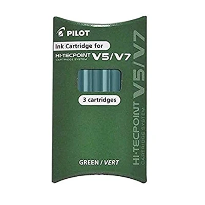 Image de Pilot Refills for V5 / V7 Cartridge System Ink Rollerball 12 x Pack of 3 (Total 36 Refills) Green