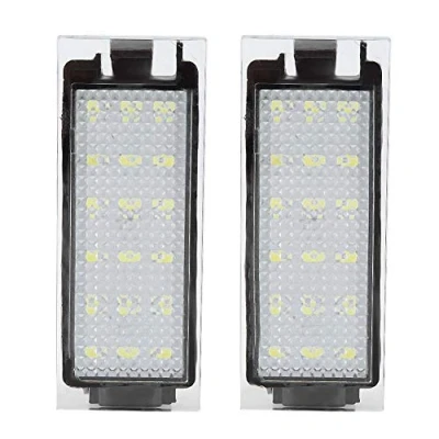 Image de Kuuleyn lampe de licence, 2 pièces plaque d&#039;immatriculation LED voiture adaptée pour/Twingo/Clio/Megane/Lagane （18pcs perles lumineuses LED）