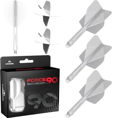 Image de Mission Darts Force 90 ailettes et tiges de fléchettes moulées avec précision intégrées, lot 3 combinées professionnelles hautement durables Standard n6