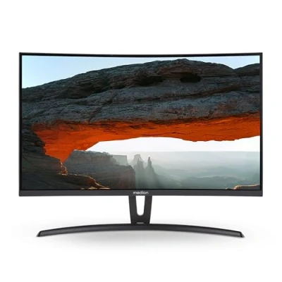 Image de MEDION P52710 (MD 22020) 68,6 cm (27 pouces) moniteur Full HD incurvé (16:9, haut parleurs intégrés, HDMI, DVI D, VGA, menu multilingue) noir