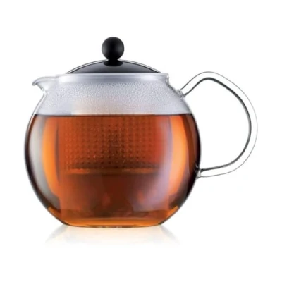 Image de Bodum 1830 01 Assam Théière à Piston en Verre Filtre et Couvercle Plastique 1,0 L Noir