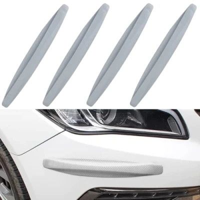Image de Universelle Bande de Caoutchouc Pare Chocs Voiture 4PCS Protections Flexibles pour Avant Arrière Protection Contre Rayures Anti frottement Chocs(Gris)