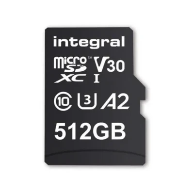 Image de Integral INMSDX512G 180/150V30 512GB MICRO SD CARD MICROSDXC UHS 1 U3 CL10 V30 A2 UP TO 180MBS READ 150MBS WRITE 512 Go MicroSD I Neuf