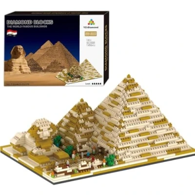 Image de APRILA Kit de construction pyramide d&#039;architecture technique 1456 blocs Modèle à construire Jouet éducatif pour enfants et adultes Compatible avec les grandes marques