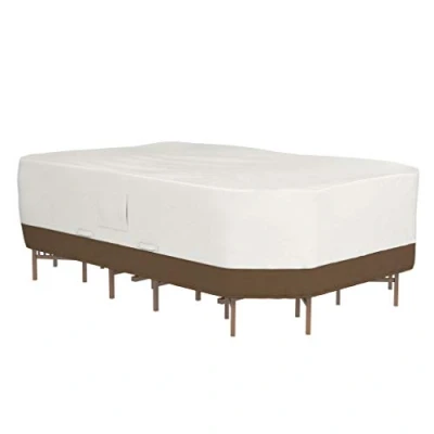Image de Amazon Basics Housse de protection pour salon jardin rectangulaire/ovale, 326 x 209 cm, XL, Beige/Marron clair