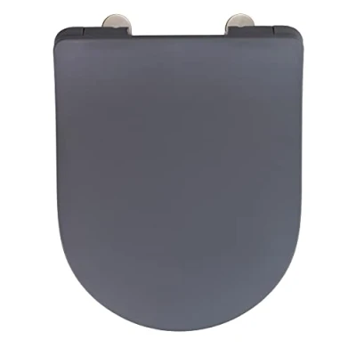 Image de WENKO Abattant WC Sedilo Lunettes avec Frein de Chute Installation Rapide Déclipsable pour Entretien Facile Tampon Mural Assise jusqu&#039;à 300kg Duroplastique 36,2 x 45,2 cm Gris Mat