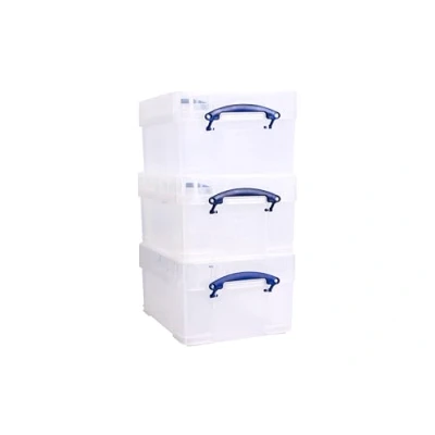 Image de Really Useful Box 3 x 21 litres XL 456 356 230 mm Transparent.