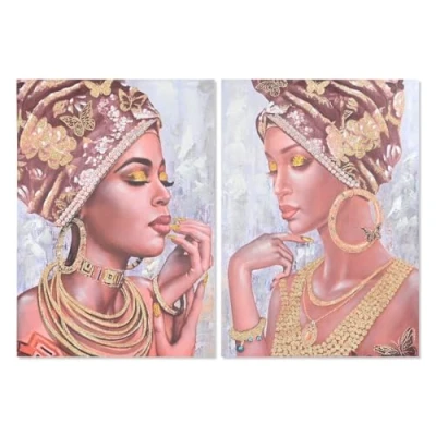 Image de Tableau HOME ESPRIT Colonial Africain 70 x 100 cm Multicolore 2 unités