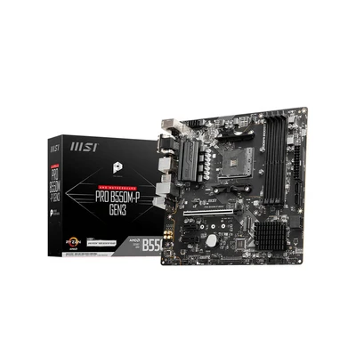 Image de MSI PRO B550M P GEN3 Carte Mère Micro ATX Pour Processeurs AMD Ryzen 5000, DDR4 Boost 4400+MHz/OC, PCIe 3.0 x16, 1 x M.2 Gen3, 1G LAN