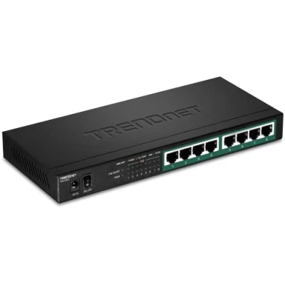 Image de TRENDnet TPE TG83 Commutateur Gigabit PoE+ 8 Ports, Budget d&#039;alimentation PoE 65 W, capacité de Commutation 16 Gbit/s, QoS IEEE 802.1p, Prise en Charge du Pass Through DSCP, sans Ventilateur Noir