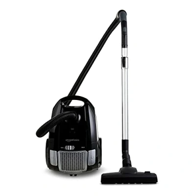 Image de Amazon Basics Aspirateur avec sac, puissant, pour sols durs et tapis, filtre HEPA, contrôle de vitesse, 700 W, 3.0 L, Noir