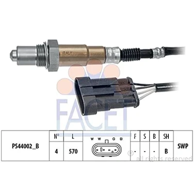 Image de FACET 10.8237 Sonde lambda Made in Italy OE Equivalent chauffé, planaire, Filetage prégraissé 4 FIAT: 500 3 portes, C Cabriolet