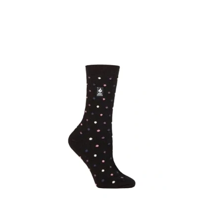Image de HEAT HOLDERS SOCKSHOP Femmes 1.0 TOG Ultralite Rayures, Argyle &amp; À motifs Chaussettes Paquet de 1 (FR/ES, Numérique, 37, 42, Taille normale, Turlan Points Noir/Rose Bruyère)